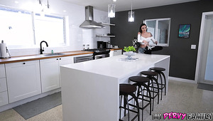 Sexy Brunette Babe Blaire Johnson Turns Her Step Bro On With Her Huge Boobs & Enjoys His Boner