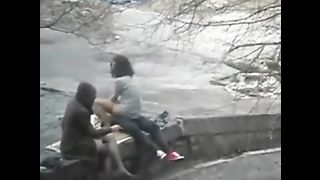 Outdoor Public Sex While Their BFF Watch Their Six