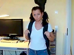 Russian Pigtail Girl Her Private Old Tution Teacher