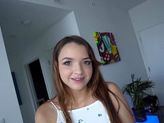 HD POV Video Of A Brunette Girlfriend Giving A Blowjob   Honey Hayes