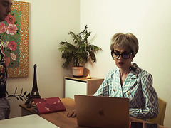 MILF Boss Wants Subordinate To Lick Her Shaved Pussy In The Office