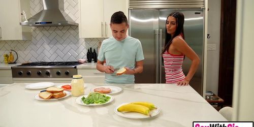 Latina Teen Stepsis Annoys Stepbro Till He Pounds Her Hairy Pussy