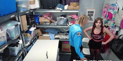 Cheerleader Alex Blake Sucks The Guard After Hiding Gloss In Her Cunt