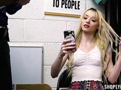 Frisking A Shoplifting Petite Teen Goes Sexual With Blowjob And Sex