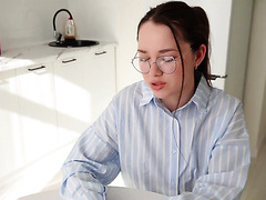 Pretty Slim Young Teacher Agrees To Help Her Student Pass The Exam In Exchange For Sex & A Crempie