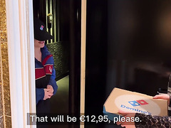 Dominos Delight: Pizza Girl’s Naughty Tip With A Creamy Twist