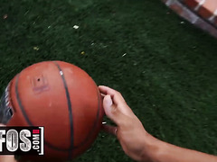 Blonde’s Mouth Getting Stuffed With A Big Dick By The Pool