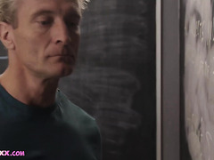 Teen Stepsister Fucks With School Teacher And Craves For Cum