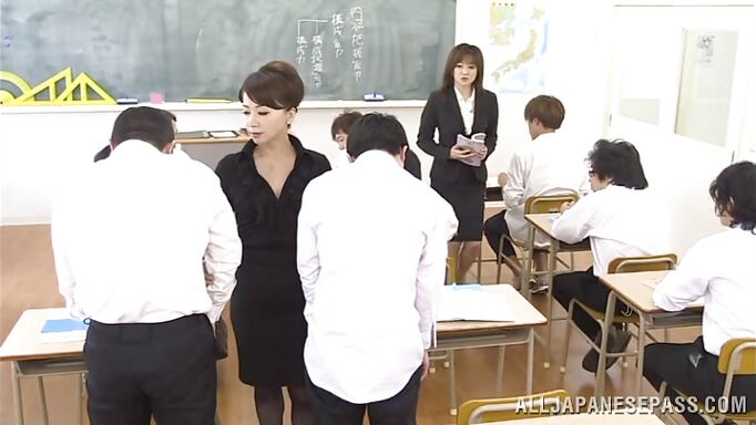 Teacher And Helper Milk Cock