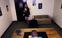 Head Teacher Slides Deep Into Slutty Housewifes Throat