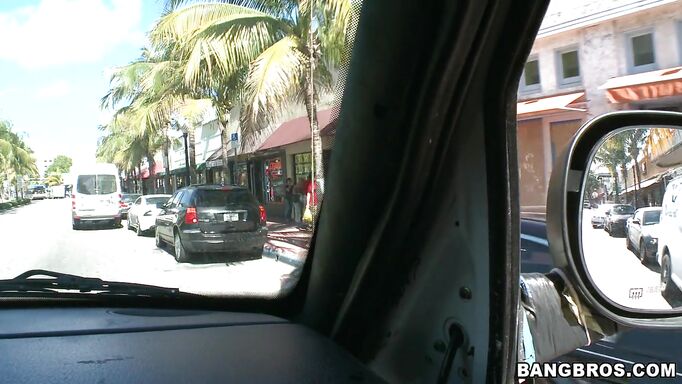 Hot Babe Is Getting In The Bang Bus