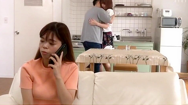 Sultry Stepmom Seduces Step Son In Law With A Blowjob While Step Daughter Chats Away On The Phone