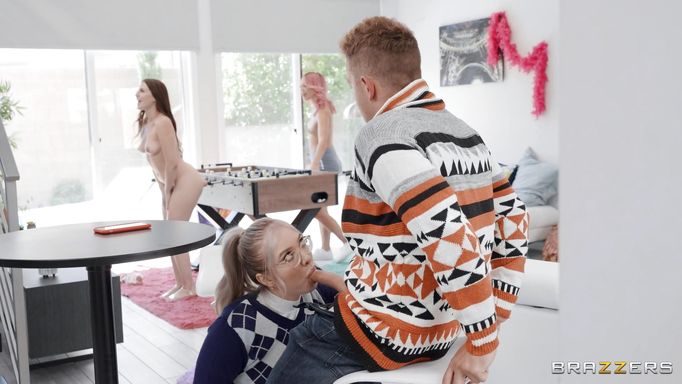 Horny Teen Fighting For A Big Cock