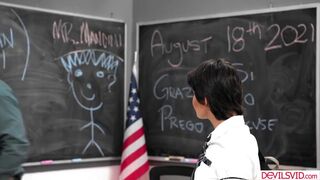 Teacher Licks And Fucks His Teen Student In The Classroom