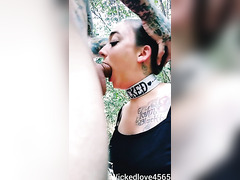 Outdoor Deep And Sloppy Face Fucking For Brunette Blowjob Goddess