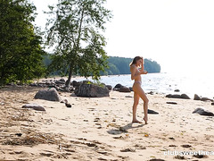 Skinny Russian Teen Milka Way Blows And Rides In Public On The Beach