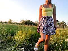 Cute Blonde Publicly Sucks Dick Outdoors. Gets A Lot Of Hot Cum.