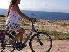 Daring Brunette Hottie Spends A Day Without Panties Flashing With Her Ass And Hairy Pussy In Public