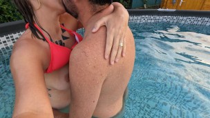 He Suddenly Takes My Bikini Off To Fuck Me In The Swimming Pool
