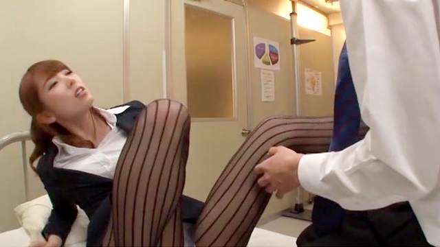 Office Babe In Sexy Stockings Ruins Guy’s Cock For Whole JAV