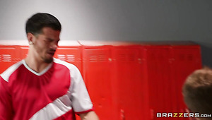 After Sucking Cock In The Locker Room Busty MILF Desires To Be Fucked Mish