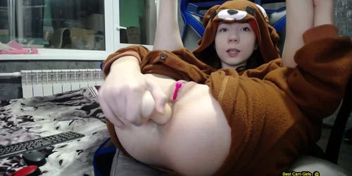 Young Innocent Looking Teen Sticks A Big Dong In Her As