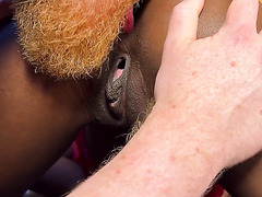 White Cock Fucks Ebony Anal Till Creampie