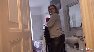 GERMAN SCOUT   Big Natural Tits BBW Mature Kathy Deep Pickup For Casting Fuck