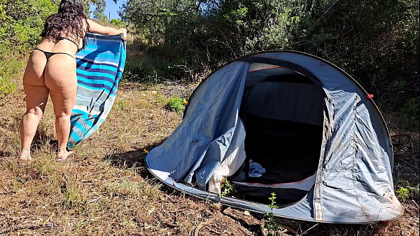 Campista Al Aire Libre Recibe Creampie Interno En El Bosque Publico