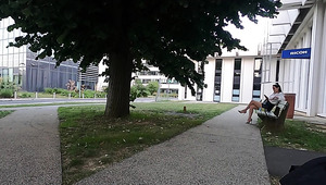 European Slut Sucks BBC In Public And Fucks With Black Stranger