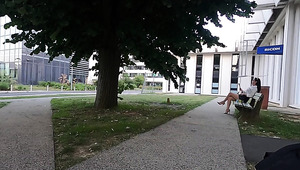 European Slut Sucks BBC In Public And Fucks With Black Stranger