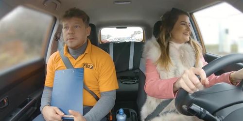 Gia Tvoricceli Comforts Her Driving Instructor With Backseat Blowjob