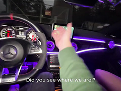 French Slut Lets A Big Cock Guy Fuck Her Mouth And Pussy In The Car