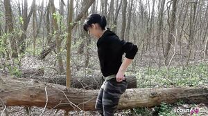 Cute German Teen Laura Blow Stranger Cock Outdoor Before Public Pissing