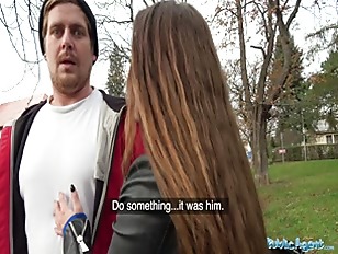 Public Agent Amirah Adara Fucks A Stranger While Her BF Waits